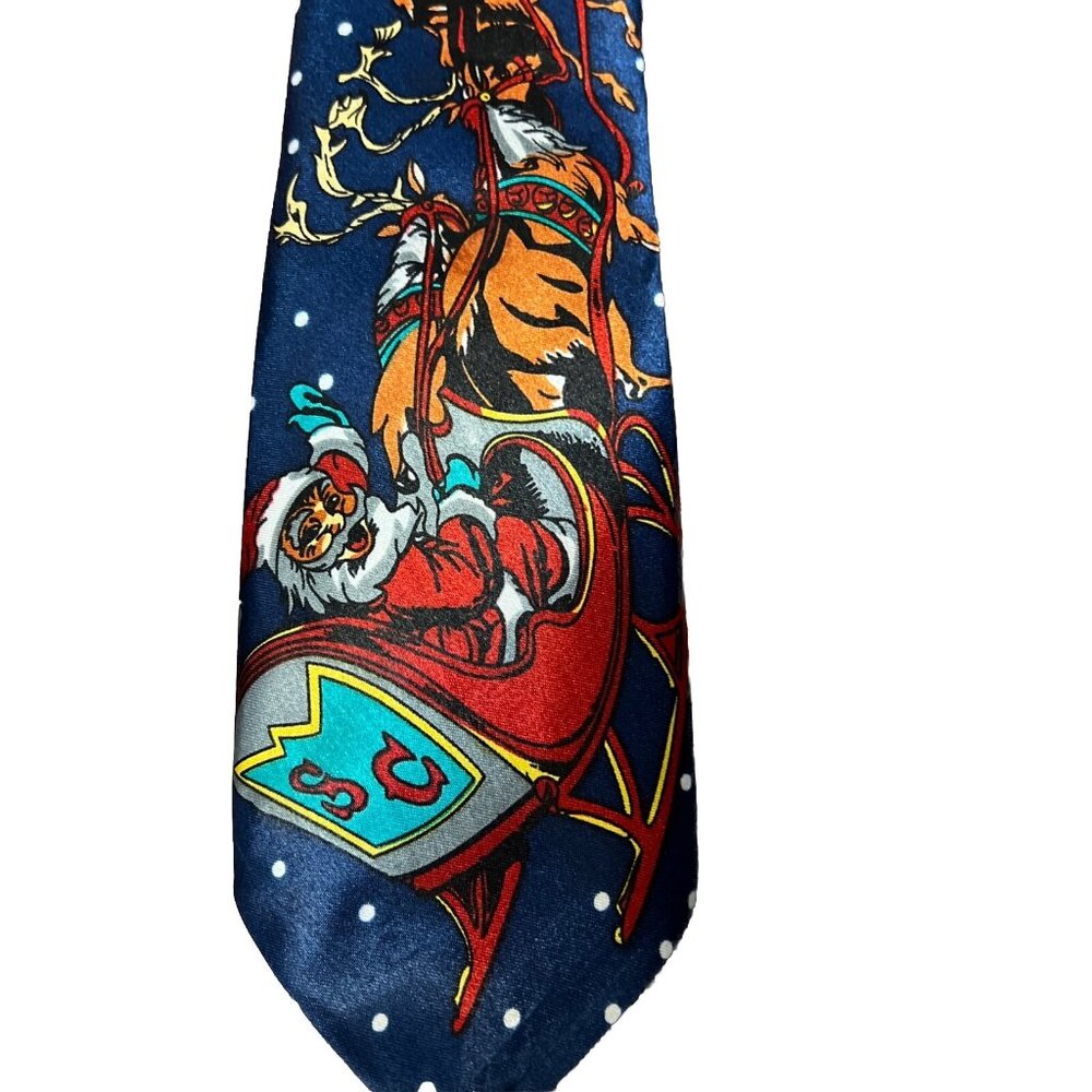 Funtyme Blue Santa Claus Neck Tie 100% polyester - Picture 2 of 9